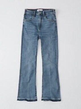 Abercrombie Womens High Rise Ankle Flare Jeans